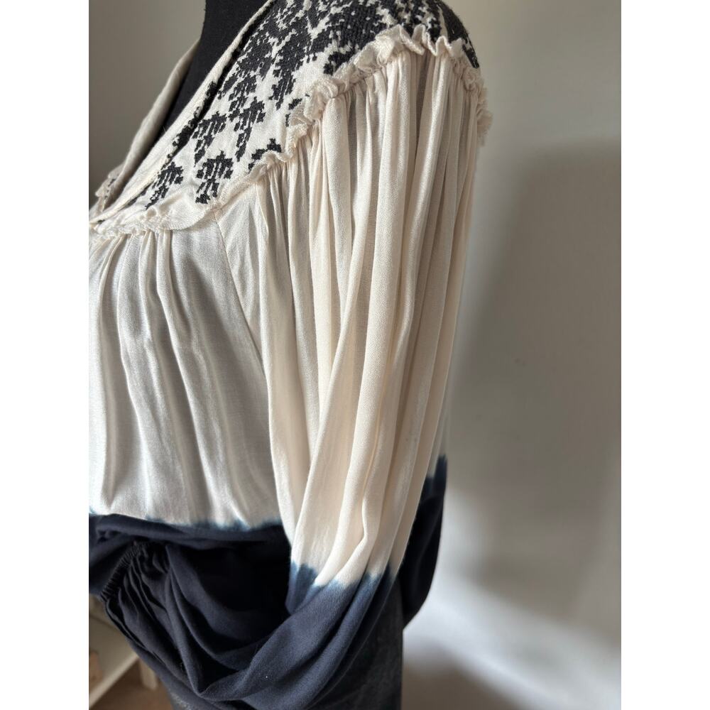 🌟ANTHROPOLOGIE FLOREAT Dip dyed ombré and embroidered tunic - Picture 7 of 13